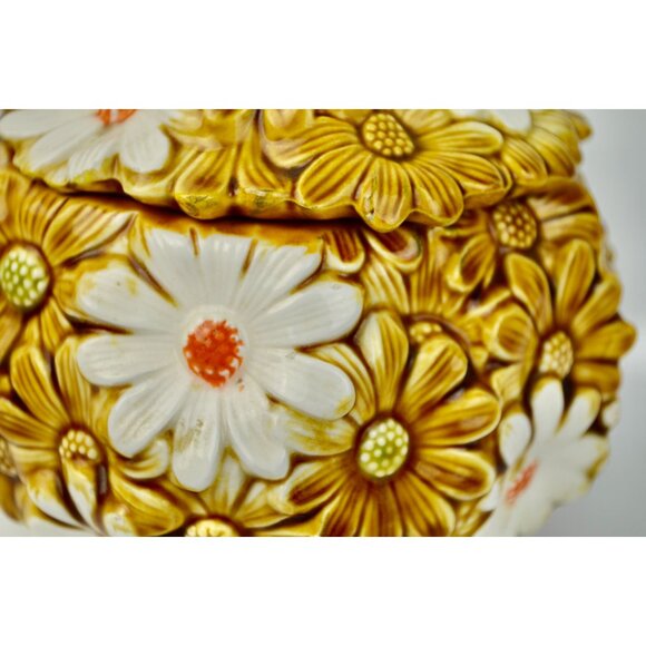 Fred Roberts Co. Daisy Round Cookie Jar Vintage - Picture 7 of 10